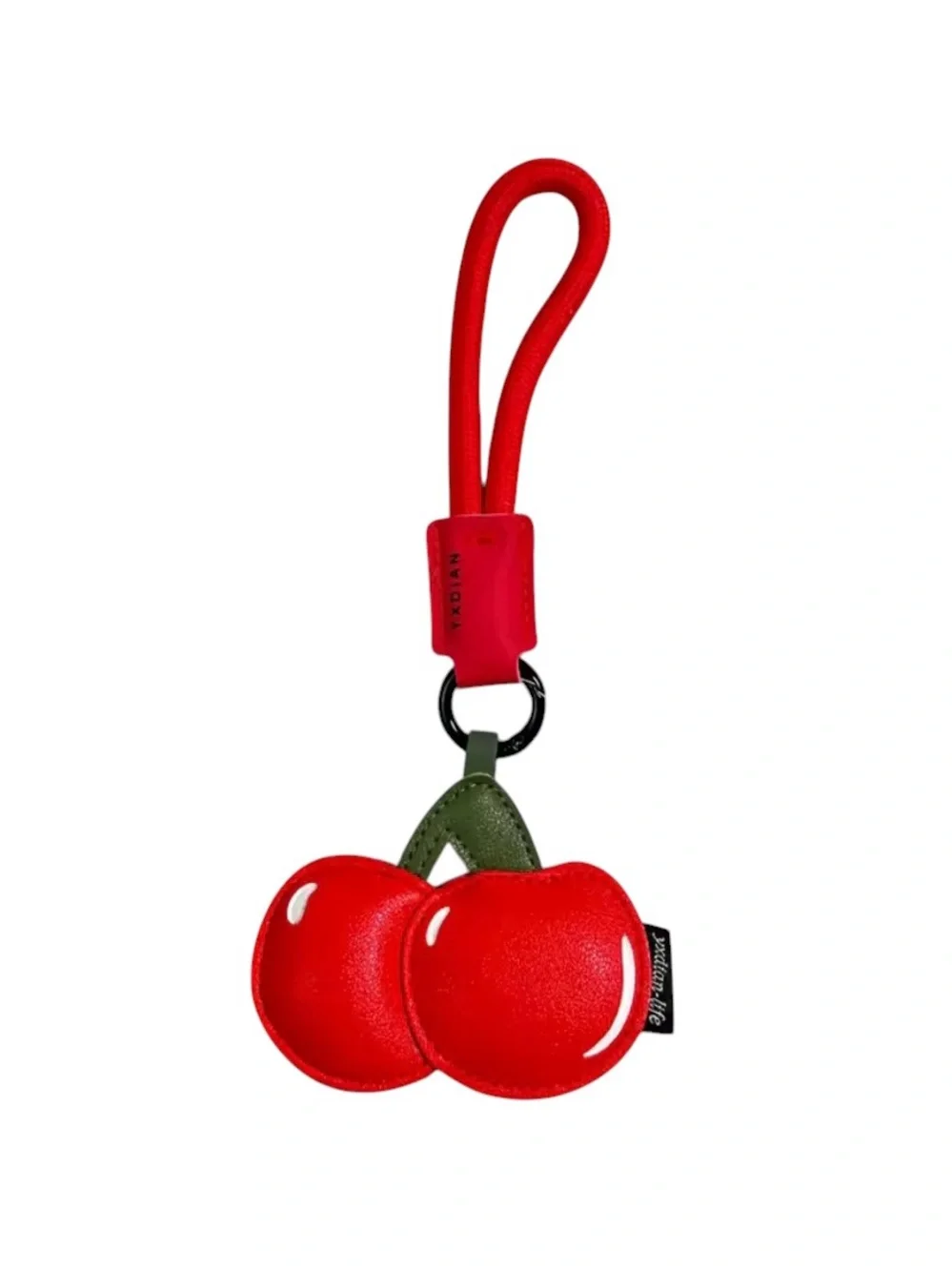 Charm – Red Cherry Leather Bag Charm / Keychain 🍒